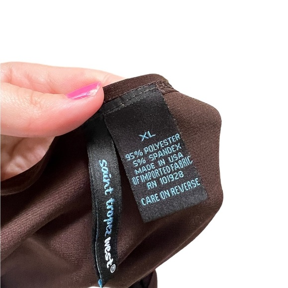 Y2K Peasant Top Brown XL Boho - Picture 4 of 4